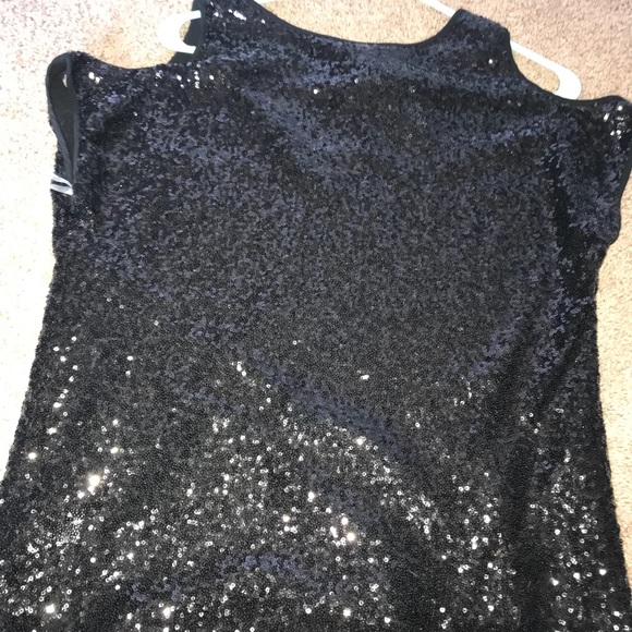 Black Sequence off the shoulder top - Picture 2 of 2